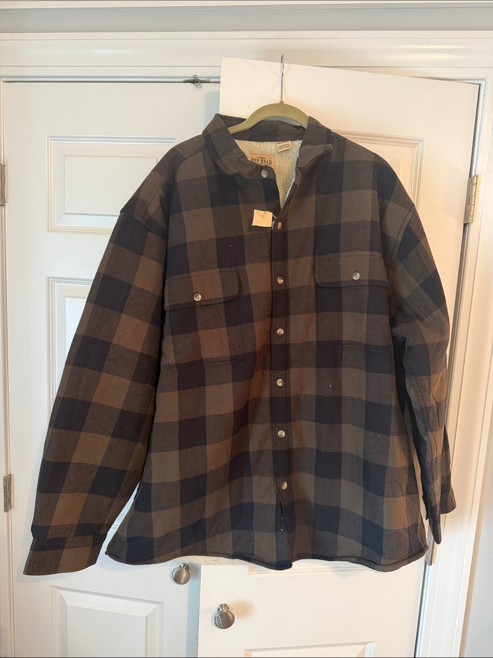 Vintage NWT RedHead Brown and Black Buffalo Plaid Button-Down Shacket